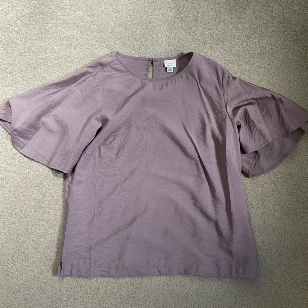 A New Day Purple Short Sleeve Blouse